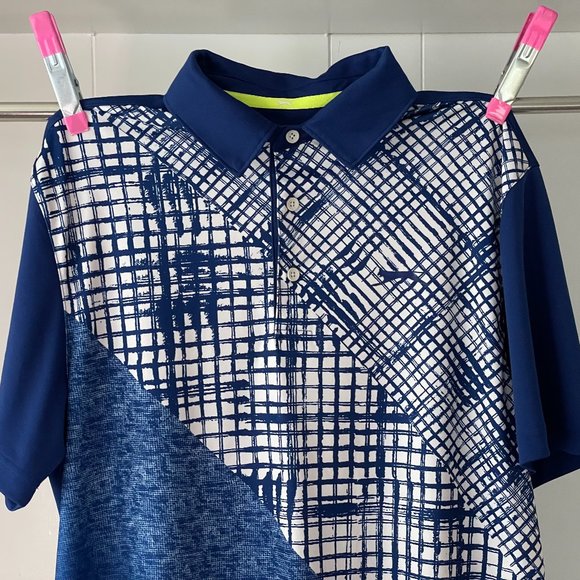 Slazenger Men's Golf Polo | Medium | Blue / White Pattern - Picture 3 of 5